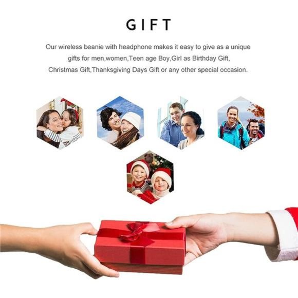 Bluetooth Beanie Headphones Hat Unique Christmas Tech Gifts Cool Christmas Gift - Picture 2 of 7
